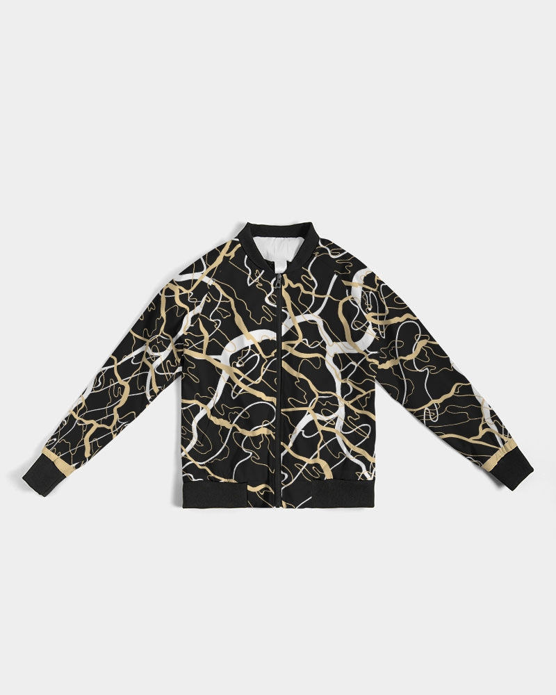 PLMNRY  BLK Women's All-Over Print Bomber Jacket