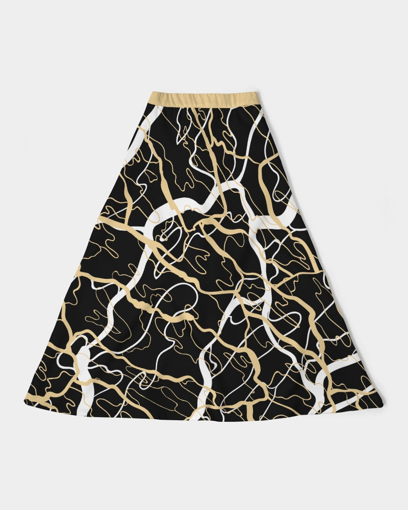 PLMNRY  BLK Women's All-Over Print A-Line Midi Skirt