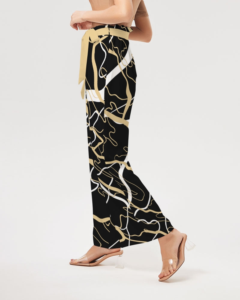 PLMNRY  BLK Women's All-Over Print High-Rise Wide Leg Pants