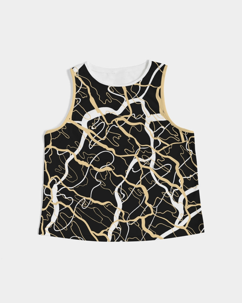 PLMNRY  BLK Women's All-Over Print Cropped Tank