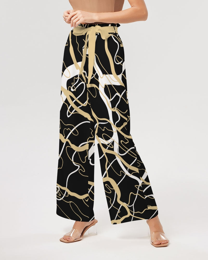 PLMNRY  BLK Women's All-Over Print High-Rise Wide Leg Pants