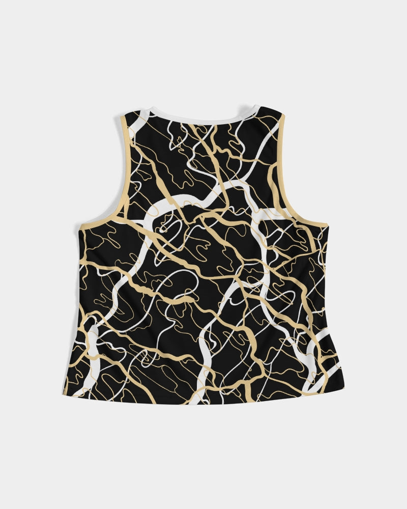 PLMNRY  BLK Women's All-Over Print Cropped Tank