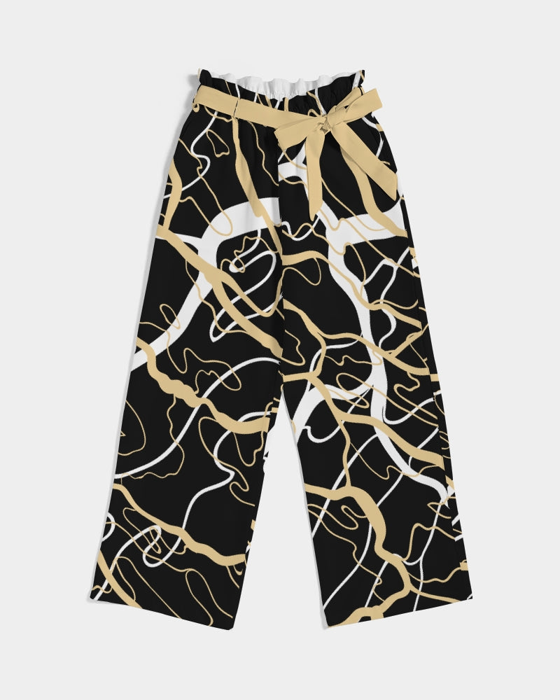 PLMNRY  BLK Women's All-Over Print High-Rise Wide Leg Pants