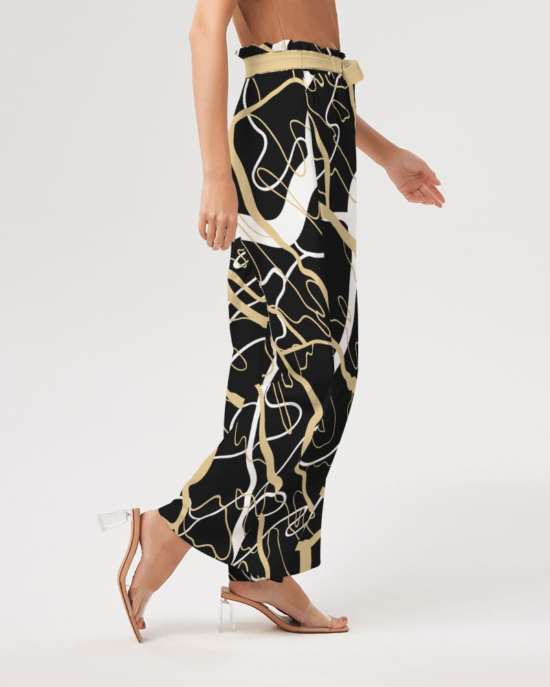 PLMNRY  BLK Women's All-Over Print High-Rise Wide Leg Pants