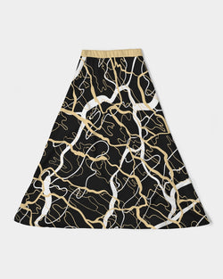 PLMNRY  BLK Women's All-Over Print A-Line Midi Skirt