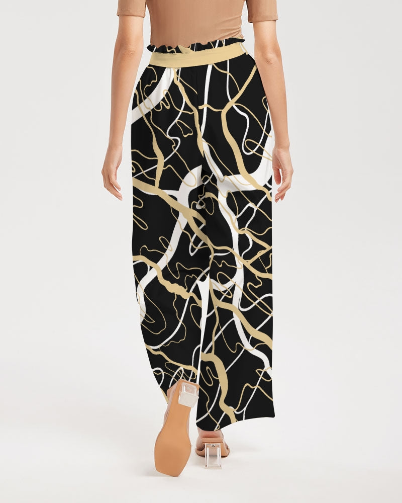 PLMNRY  BLK Women's All-Over Print High-Rise Wide Leg Pants