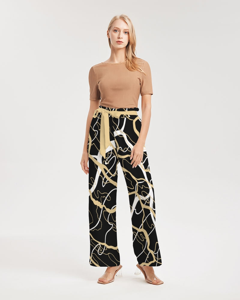 PLMNRY  BLK Women's All-Over Print High-Rise Wide Leg Pants