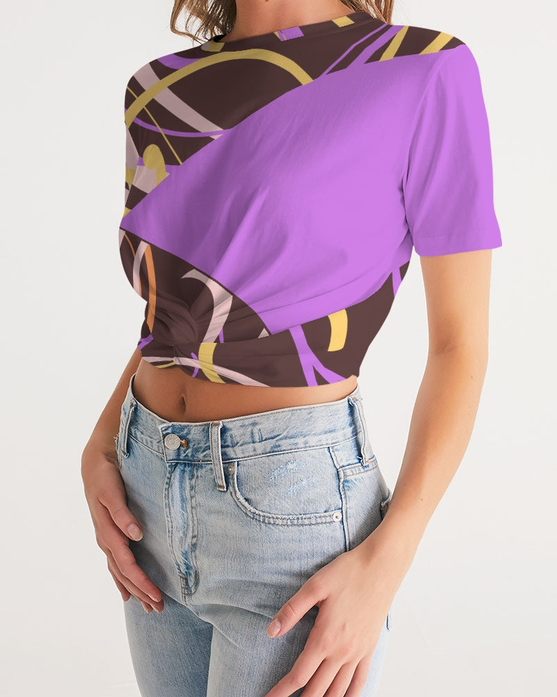 N-VEIN | Women's Twist-Front Cropped Tee