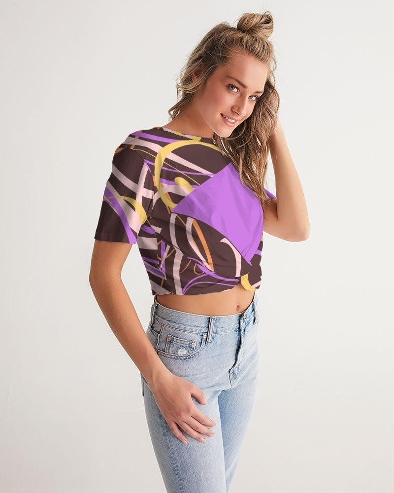 N-VEIN | Women's Twist-Front Cropped Tee