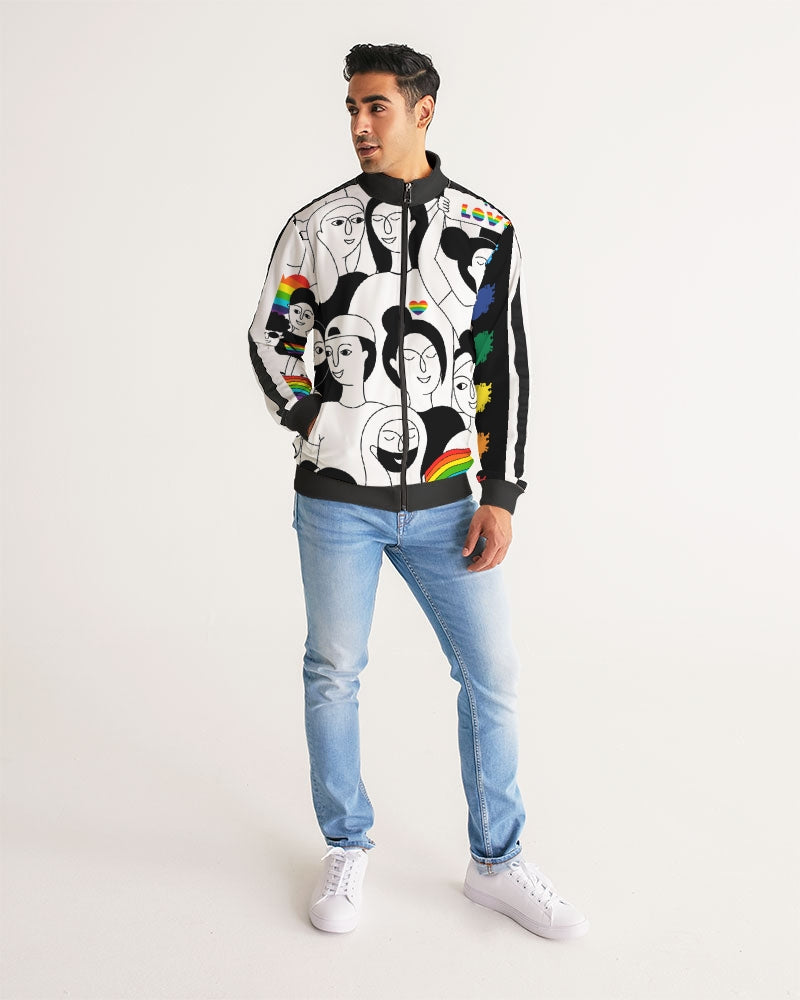 L.O.L  2023 BLK Men's Stripe-Sleeve Track Jacket