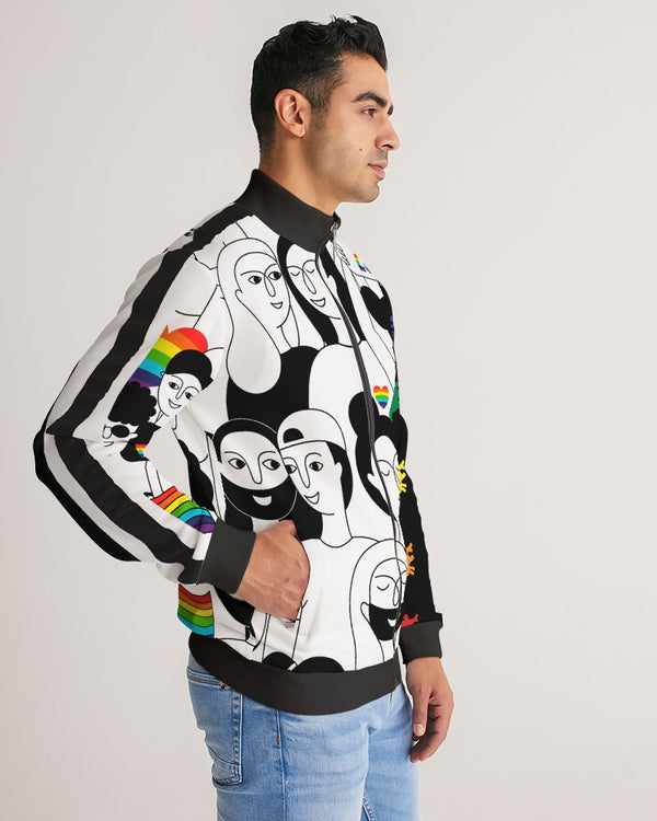 L.O.L  2023 BLK Men's Stripe-Sleeve Track Jacket