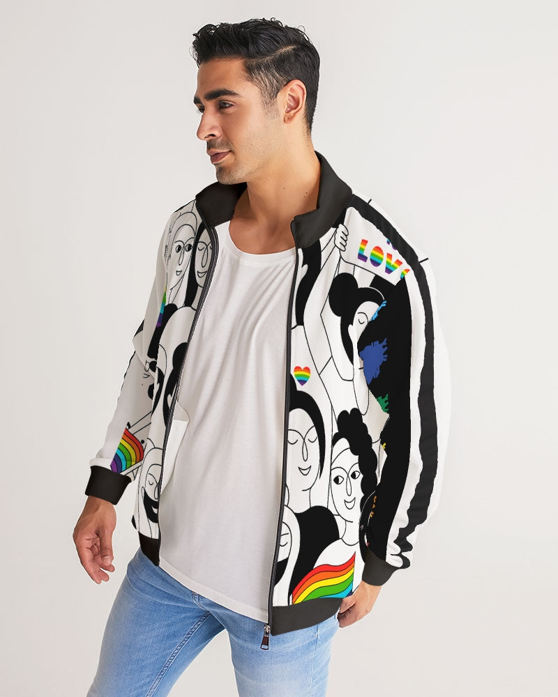 L.O.L  2023 BLK Men's Stripe-Sleeve Track Jacket